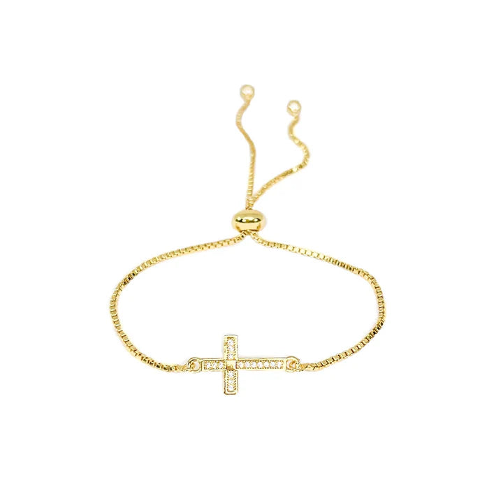 Pulsera ajustable cruz de amor