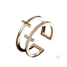 Cargar imagen en el visor de la galería, Anillo de dos cruces (Ajustable)
